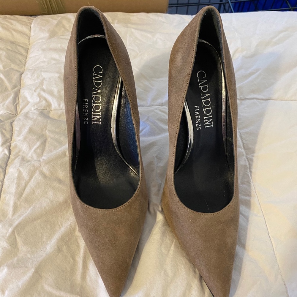 Women's Caparrini firenze ,Sz 6.5 ,Brown Suede Heel Pumps Dress Shoes